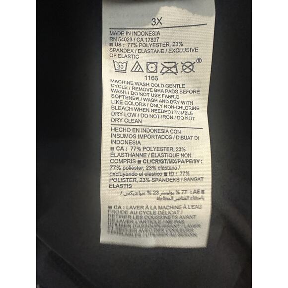 Old Navy PowerSoft Square Neck Athletic Dress Go Dry Black Bodysuit Plus Size 3X - Picture 6 of 13